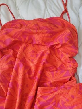 Caribbean Joe Pink and Orange Floral 2-Piece,  Swimsuit